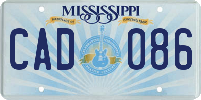 MS license plate CAD086