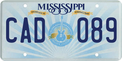 MS license plate CAD089