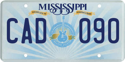 MS license plate CAD090