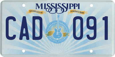 MS license plate CAD091
