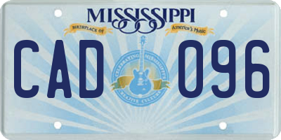 MS license plate CAD096