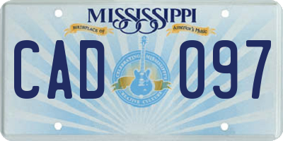 MS license plate CAD097