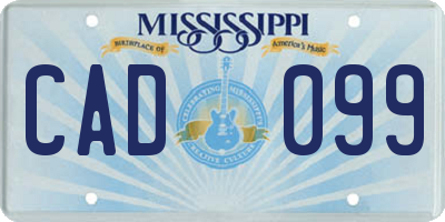 MS license plate CAD099