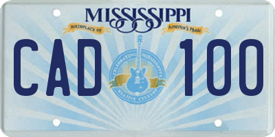 MS license plate CAD100