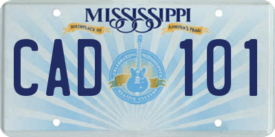 MS license plate CAD101