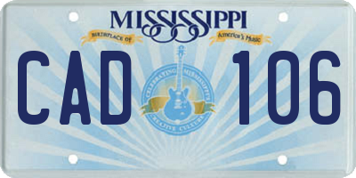 MS license plate CAD106