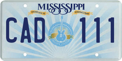 MS license plate CAD111