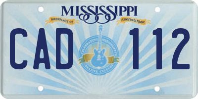 MS license plate CAD112