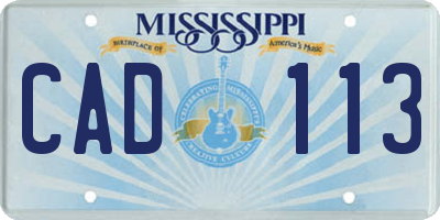MS license plate CAD113