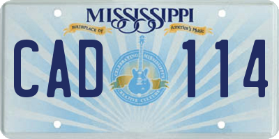 MS license plate CAD114