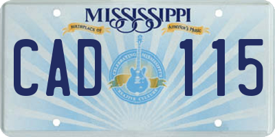 MS license plate CAD115