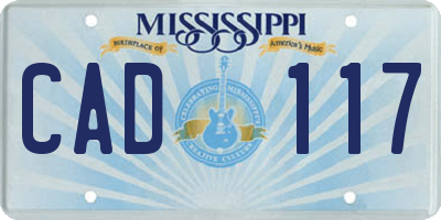 MS license plate CAD117