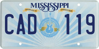 MS license plate CAD119