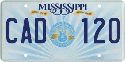 MS license plate CAD120