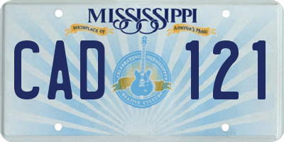 MS license plate CAD121