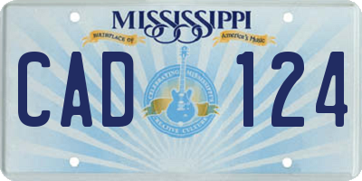 MS license plate CAD124