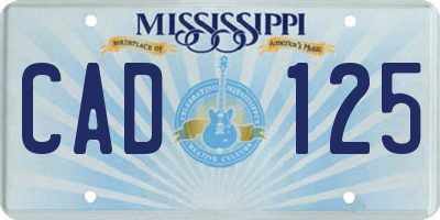 MS license plate CAD125