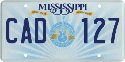 MS license plate CAD127