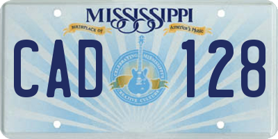 MS license plate CAD128