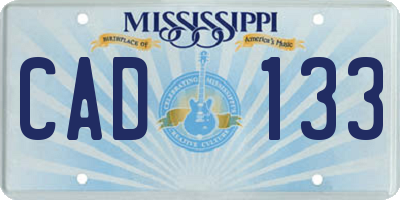 MS license plate CAD133