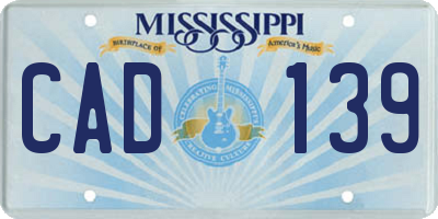 MS license plate CAD139