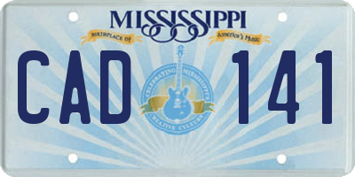 MS license plate CAD141