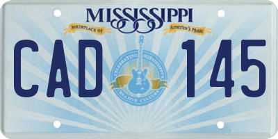 MS license plate CAD145