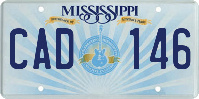 MS license plate CAD146
