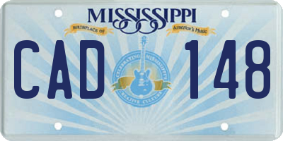 MS license plate CAD148