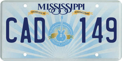 MS license plate CAD149