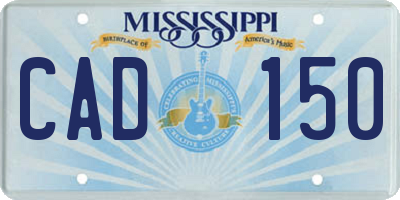 MS license plate CAD150