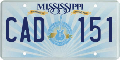 MS license plate CAD151