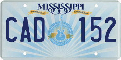 MS license plate CAD152