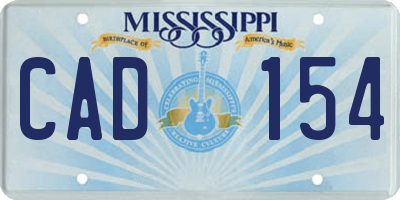 MS license plate CAD154
