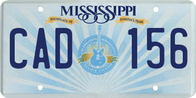MS license plate CAD156