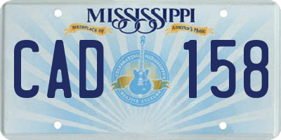 MS license plate CAD158