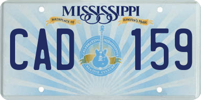 MS license plate CAD159