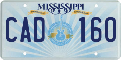 MS license plate CAD160