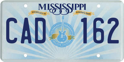 MS license plate CAD162