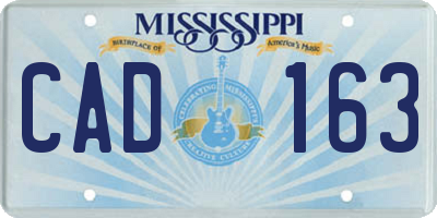 MS license plate CAD163
