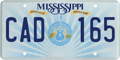 MS license plate CAD165