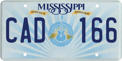 MS license plate CAD166