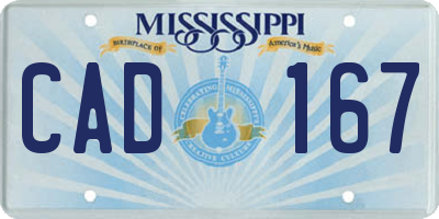 MS license plate CAD167