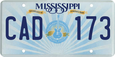 MS license plate CAD173