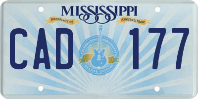 MS license plate CAD177