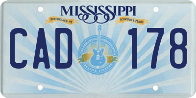 MS license plate CAD178