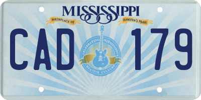 MS license plate CAD179