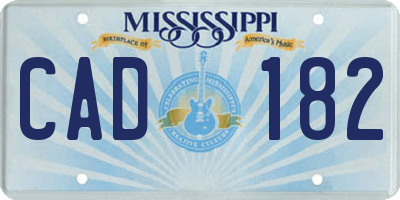 MS license plate CAD182