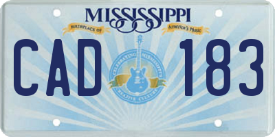 MS license plate CAD183