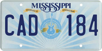 MS license plate CAD184